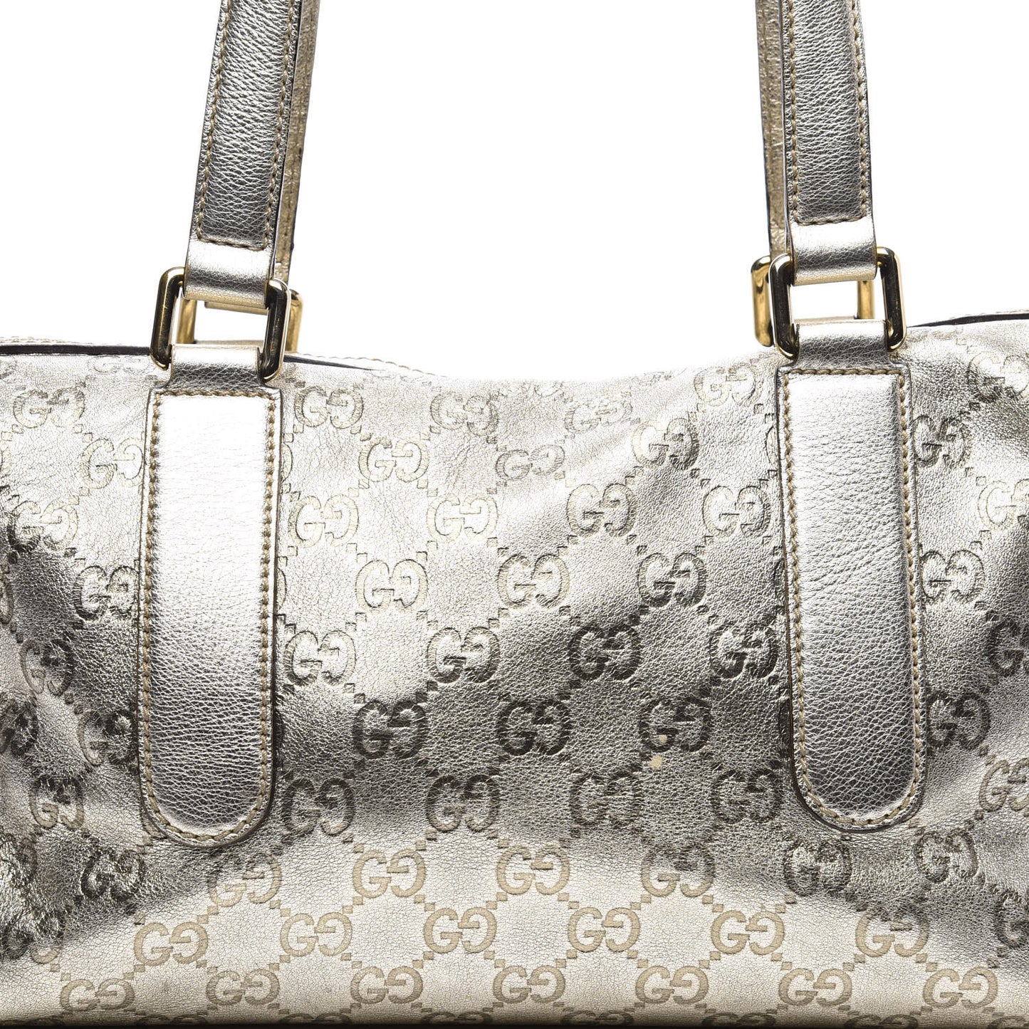 Metallic Guccissima Small Boston Gold