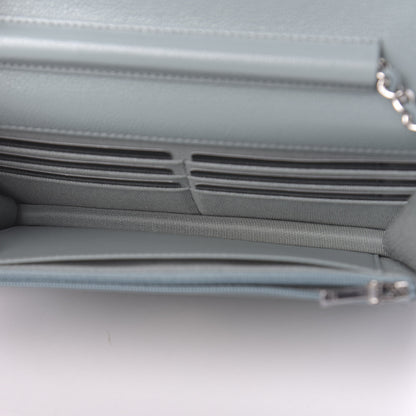 Chanel Caviar Quilted Wallet On Chain WOC Light Blue 5 of 12