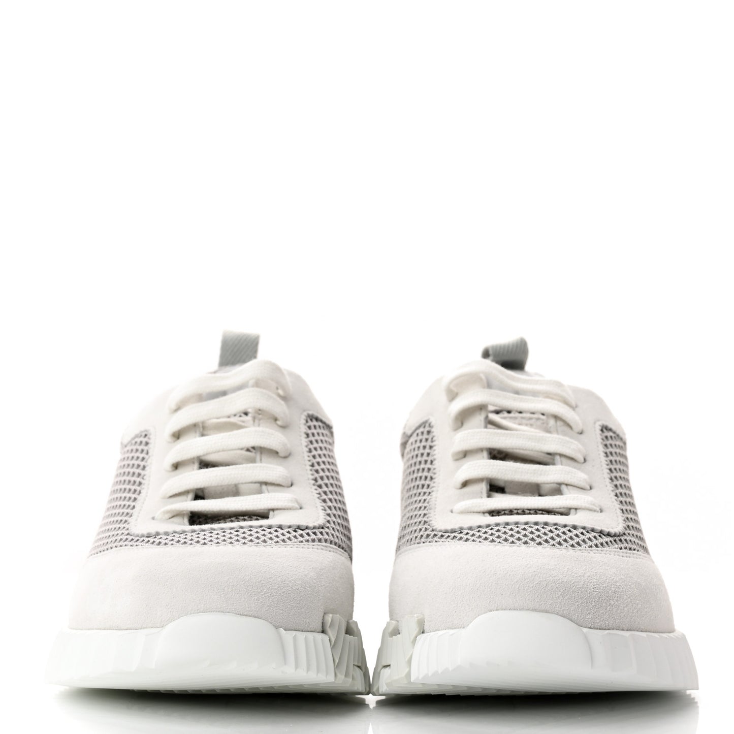 Air Mesh Suede Goatskin Bouncing Sneakers 38 Gris Lulea White