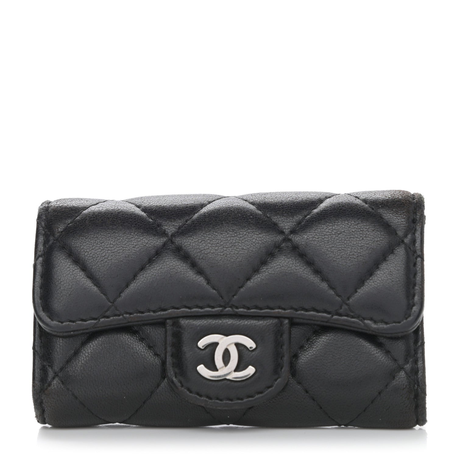 Chanel Lambskin Quilted 6 Key Holder Black 1 of 8