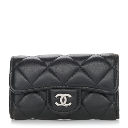 Chanel Lambskin Quilted 6 Key Holder Black 1 of 8
