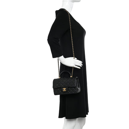 Chanel Caviar Quilted Mini Top Handle Rectangular Flap Black 2 of 10