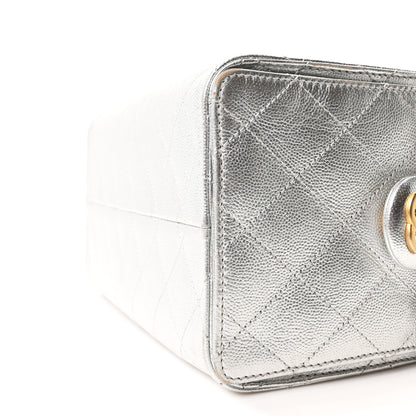 Chanel Metallic Caviar Quilted Small Chanel 25 Handbag Silver 10 of 11
