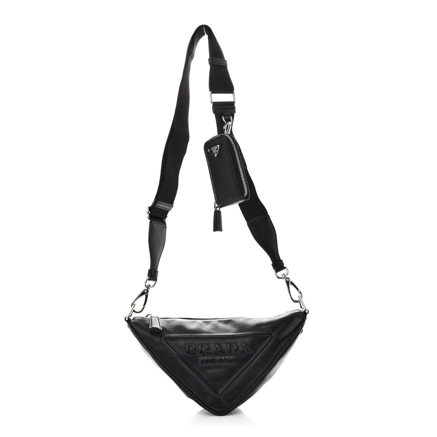 Prada Grace Lux Triangle Shoulder Bag Black 1 of 11