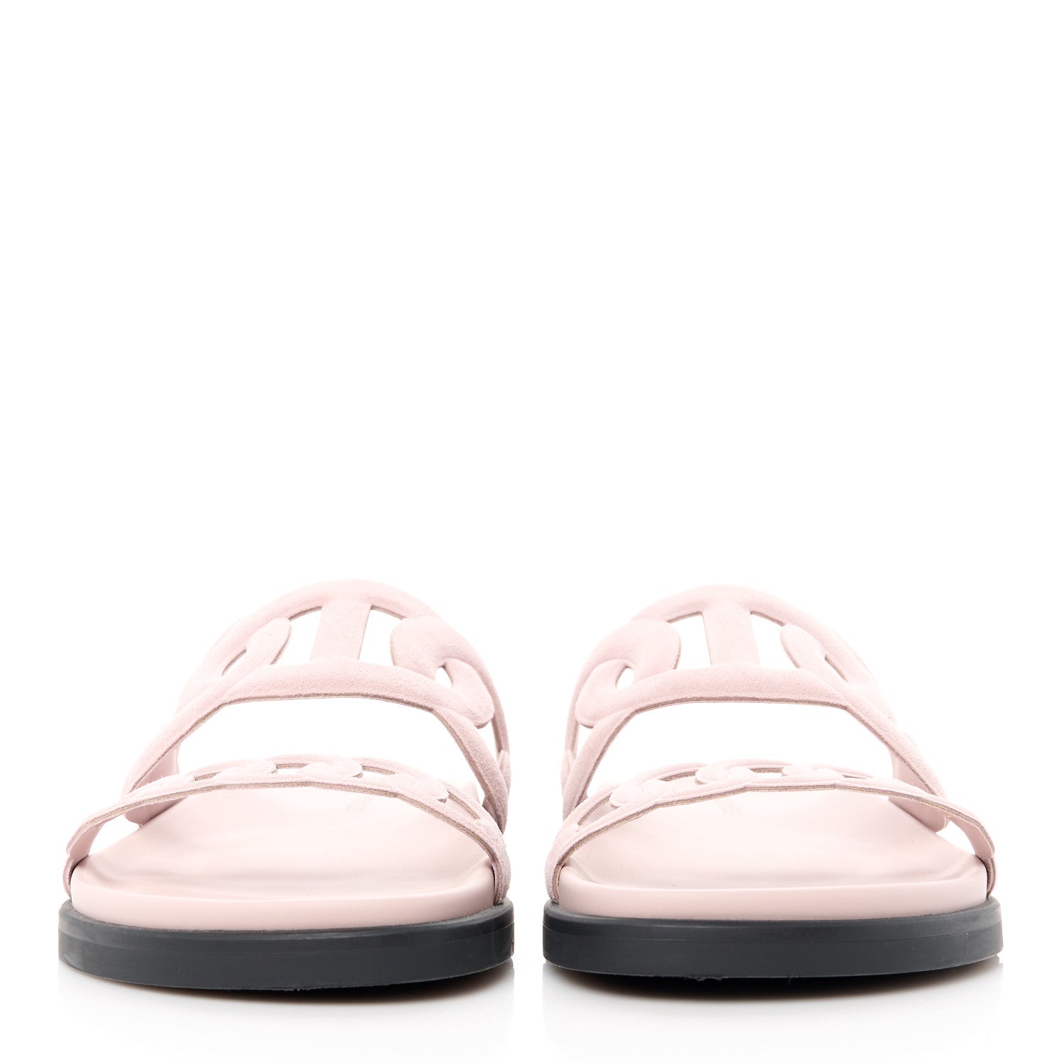 Hermes Suede Goatskin Extra Sandals 38 Rose Porcelain 2 of 9