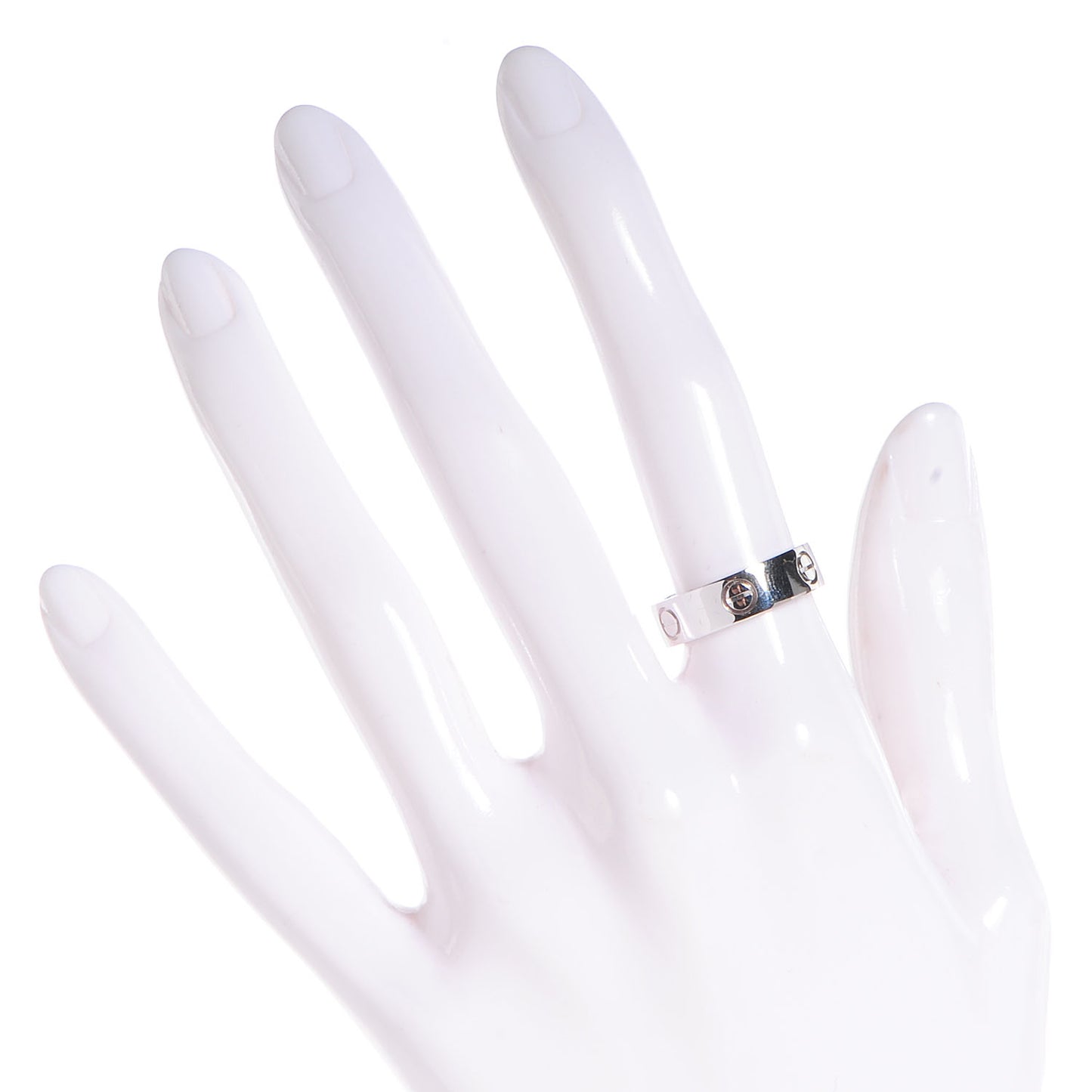18k White Gold 5.5mm Love Ring Size 53 US 6.25