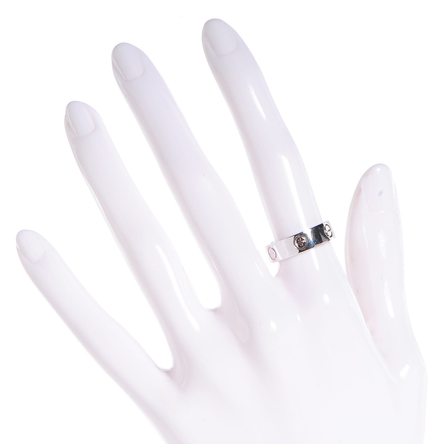 Cartier 18k White Gold 5.5mm Love Ring Size 53 US 6.25 2 of 4