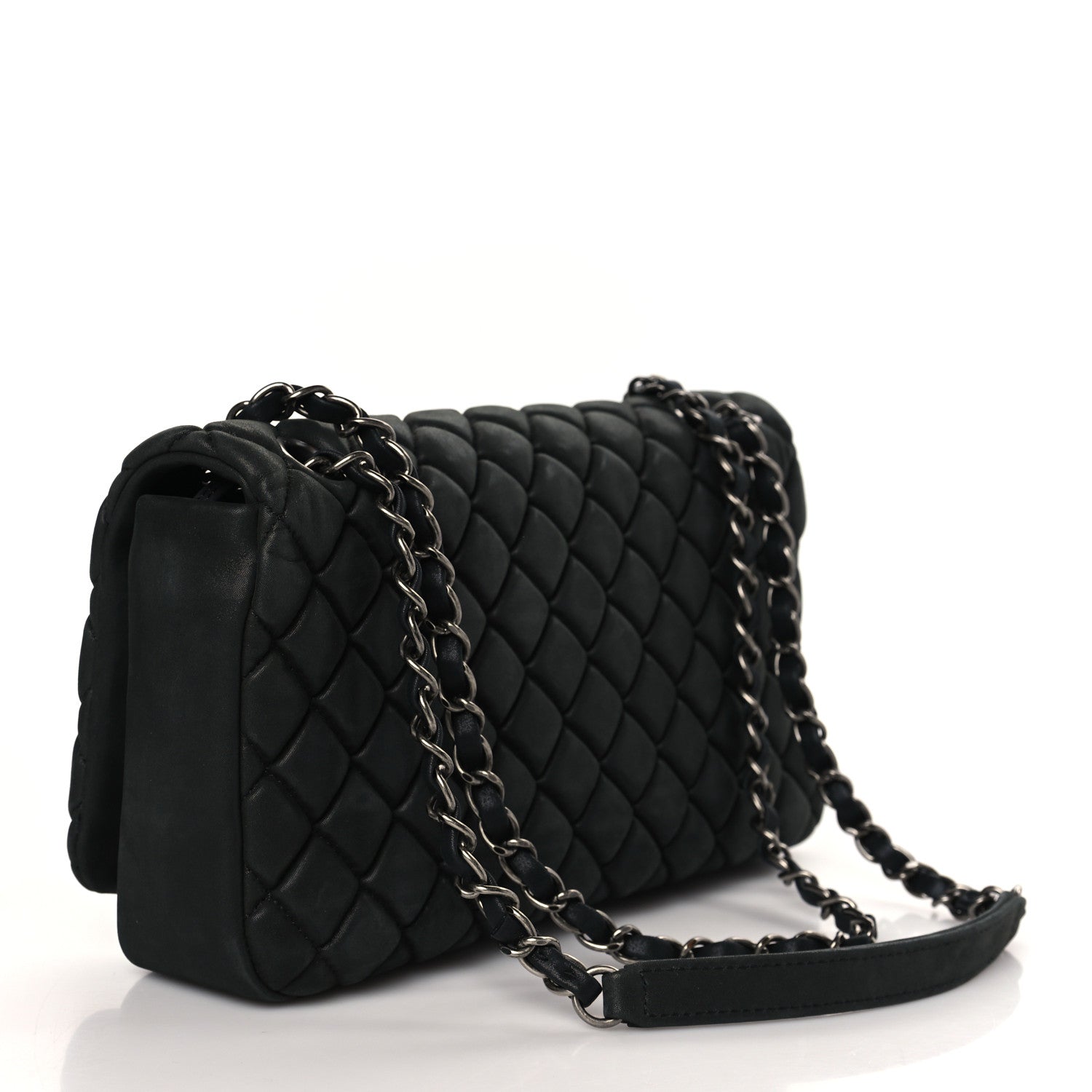 Chanel Iridescent Calfskin Small New Bubble Quilt Flap Black 2 of 9