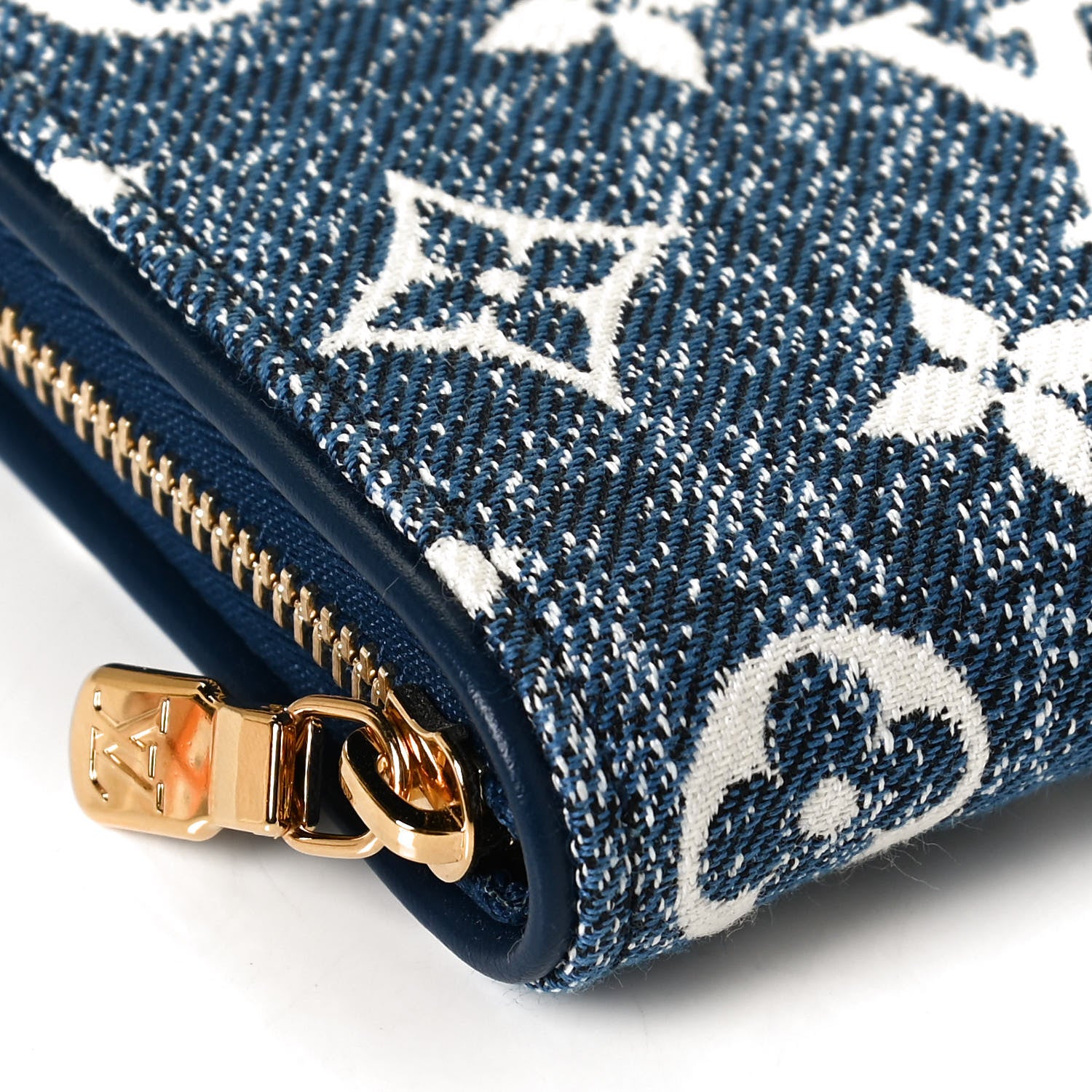 Louis Vuitton Denim Monogram Jacquard Zippy Coin Purse Bleu 8 of 10