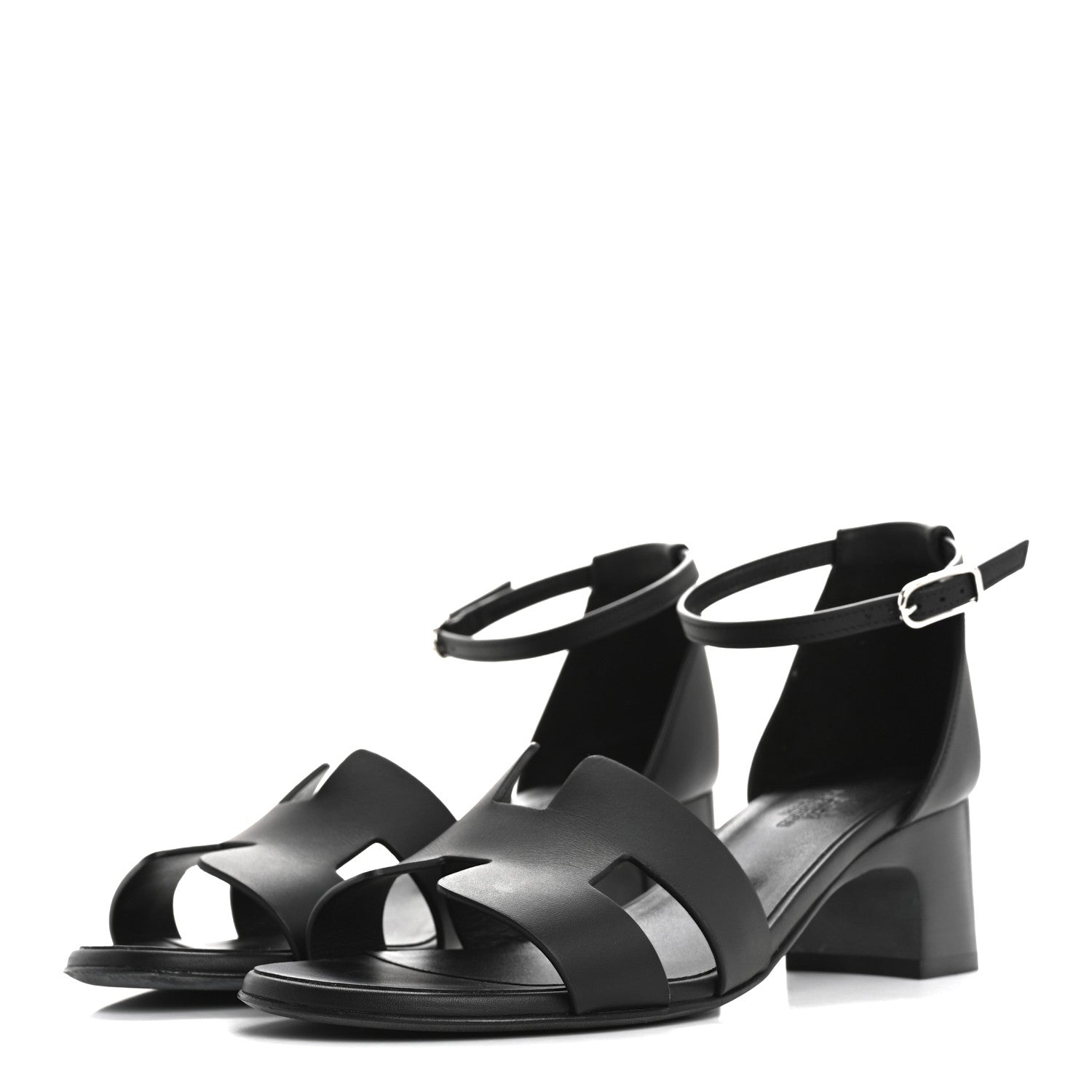Hermes Calfskin Encens 50 Sandals 38.5 Black 2 of 6