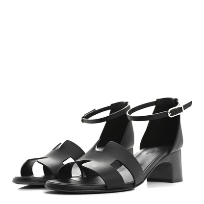 Hermes Calfskin Encens 50 Sandals 38.5 Black 2 of 6