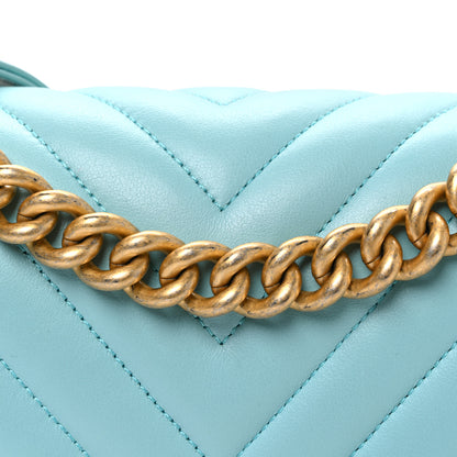 Chanel Lambskin Chevron Quilted Medium Boy Flap Turquoise 8 of 11