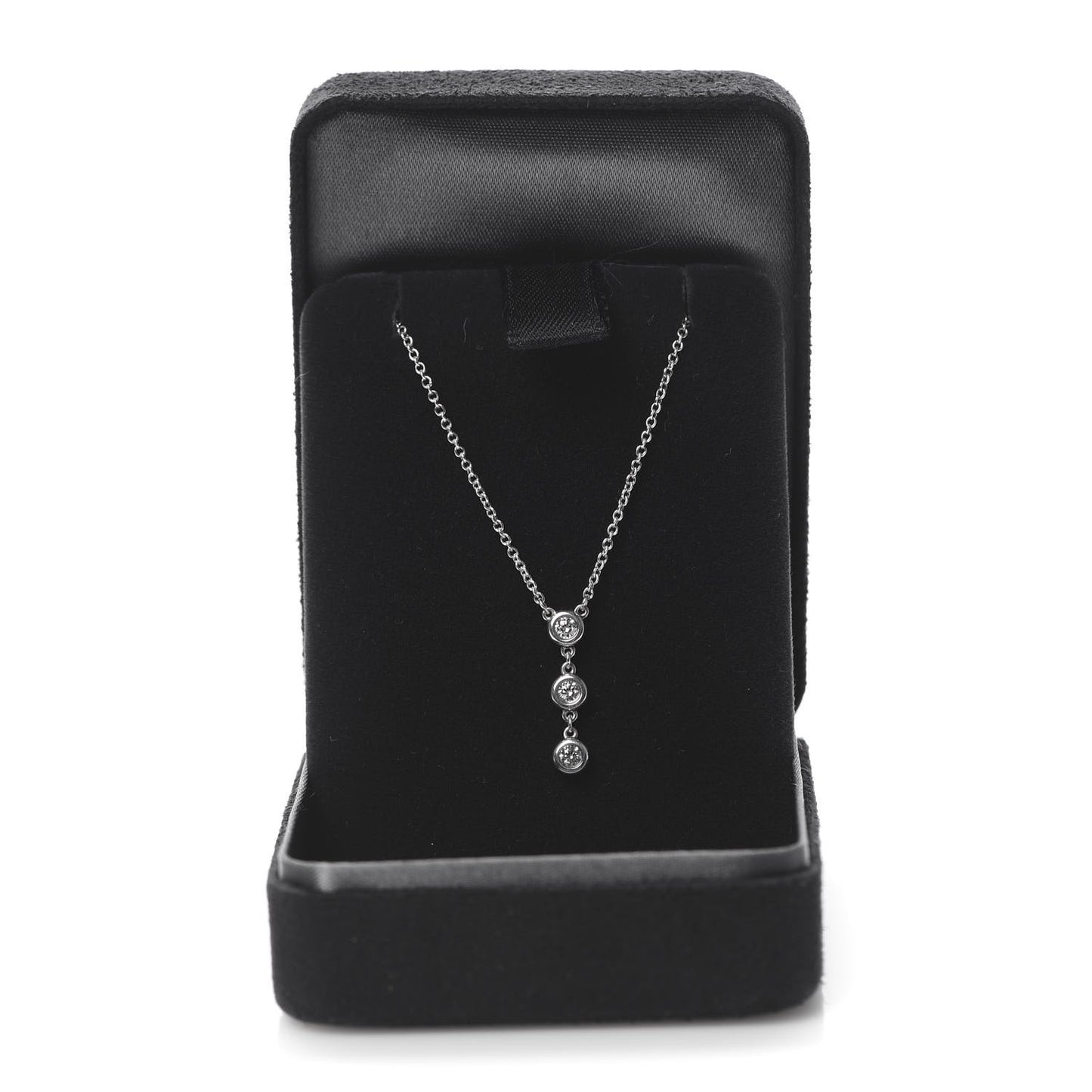 Sterling Silver Diamond .15ctw Elsa Peretti Diamonds by the Yard Drop Pendant Necklace