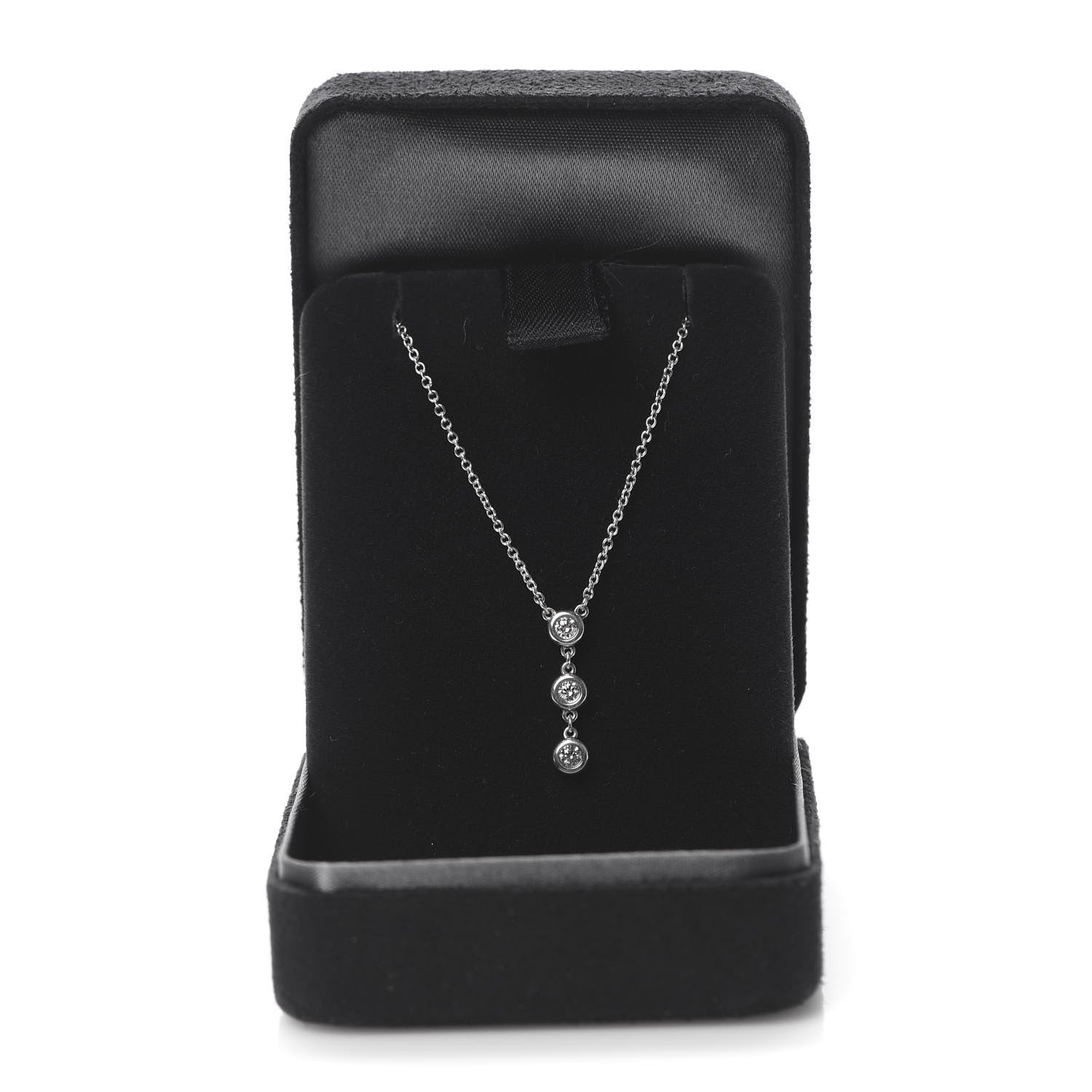Tiffany Sterling Silver Diamond .15ctw Elsa Peretti Diamonds by the Yard Drop Pendant Necklace 6 of 6