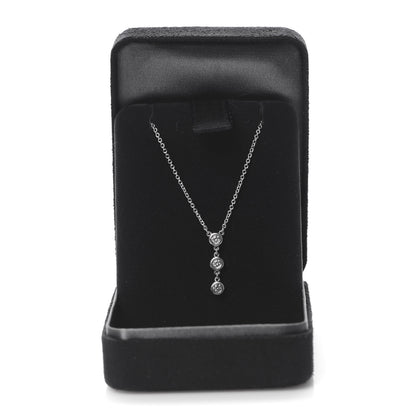 Tiffany Sterling Silver Diamond .15ctw Elsa Peretti Diamonds by the Yard Drop Pendant Necklace 6 of 6
