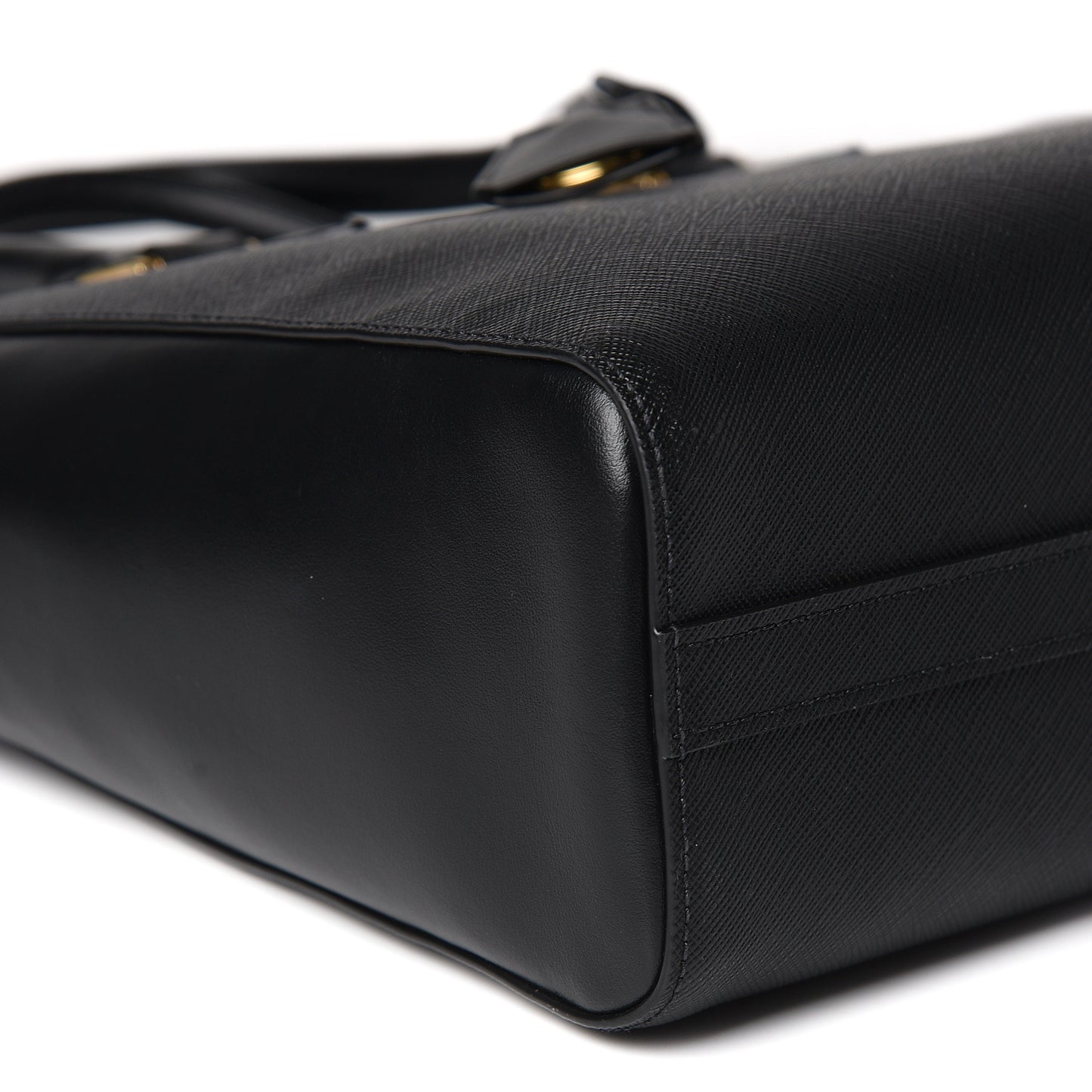 Saffiano Soft Calfskin Zippered Tote Black