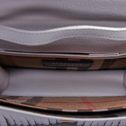Burberry Grainy Calfskin Broguing Tassel Small Macken Crossbody Bag Chalk White 5 of 13