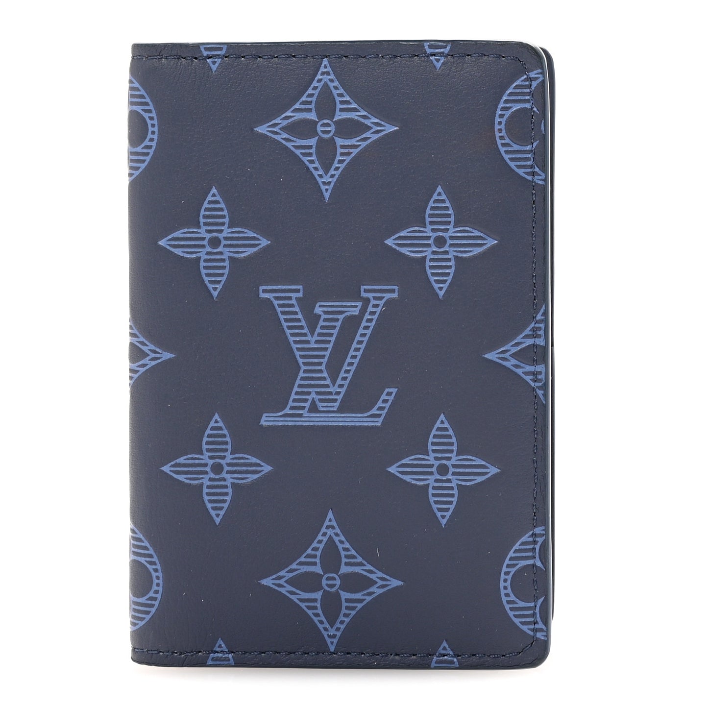 Calfskin Monogram Shadow Pocket Organizer Blue