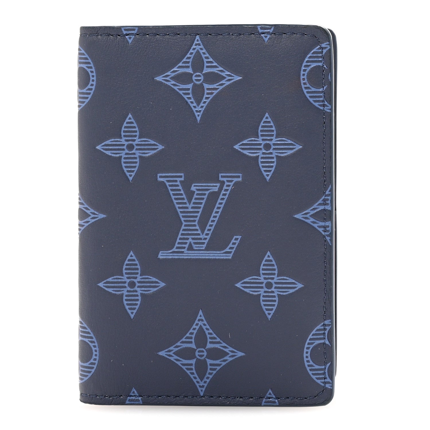 Louis Vuitton Calfskin Monogram Shadow Pocket Organizer Blue 1 of 7
