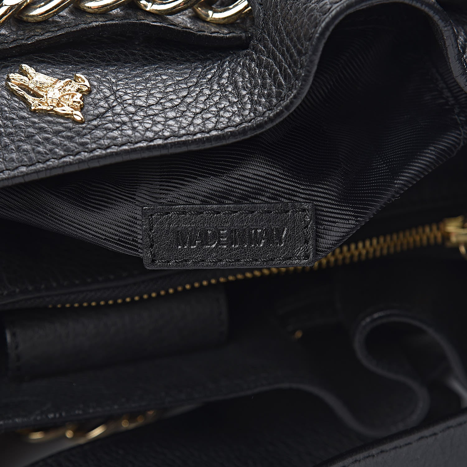 Burberry Grainy Calfskin House Check Margaret Bag Black 7 of 11
