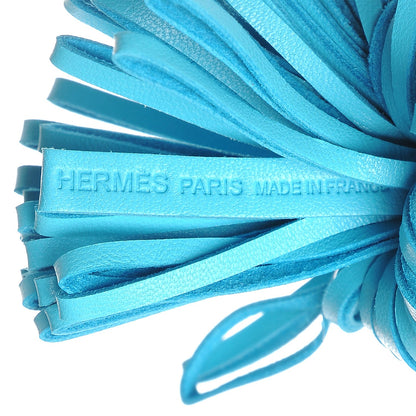 Hermes Lambskin Carmen Tassel Key Holder Bleu Azteque 3 of 4