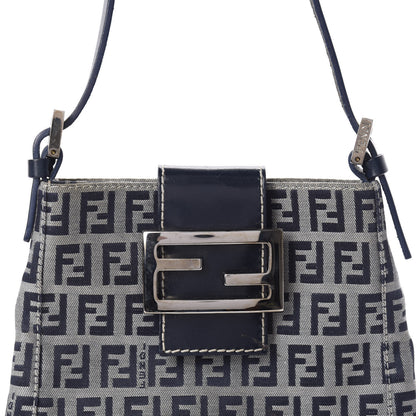 Fendi Zucchino Mini Shoulder Bag Navy Blue 9 of 9