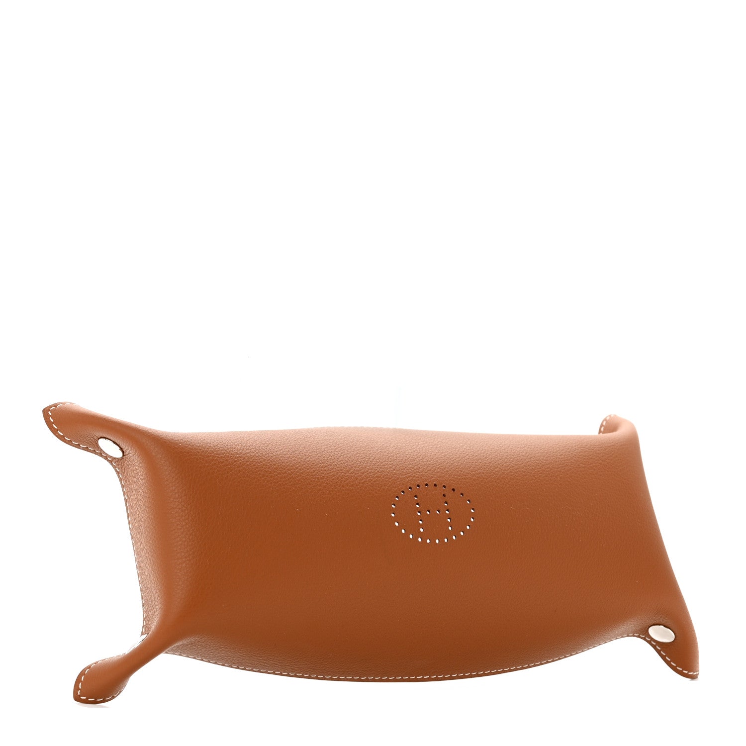 Hermes Taurillon Clemence Mises et Relances Desk Pencil Case Fauve Rouge H 3 of 7