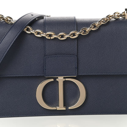 Christian Dior Grained Calfskin 30 Montaigne Chain Flap Bag Navy 8 of 12