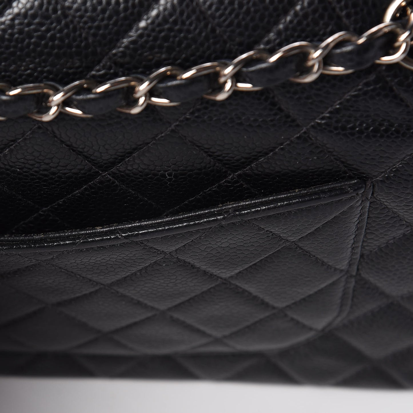 Caviar Quilted Medium Double Flap Black