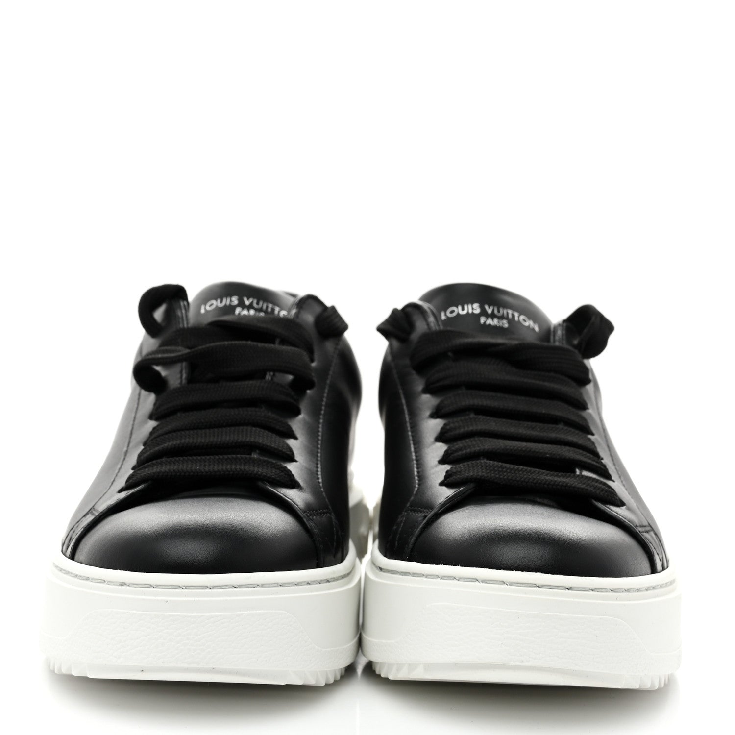 Louis Vuitton Calfskin Time Out Sneakers 37 Black 3 of 9