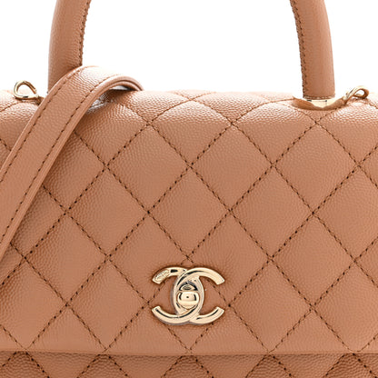 Chanel Caviar Quilted Mini Coco Handle Flap Beige 8 of 10