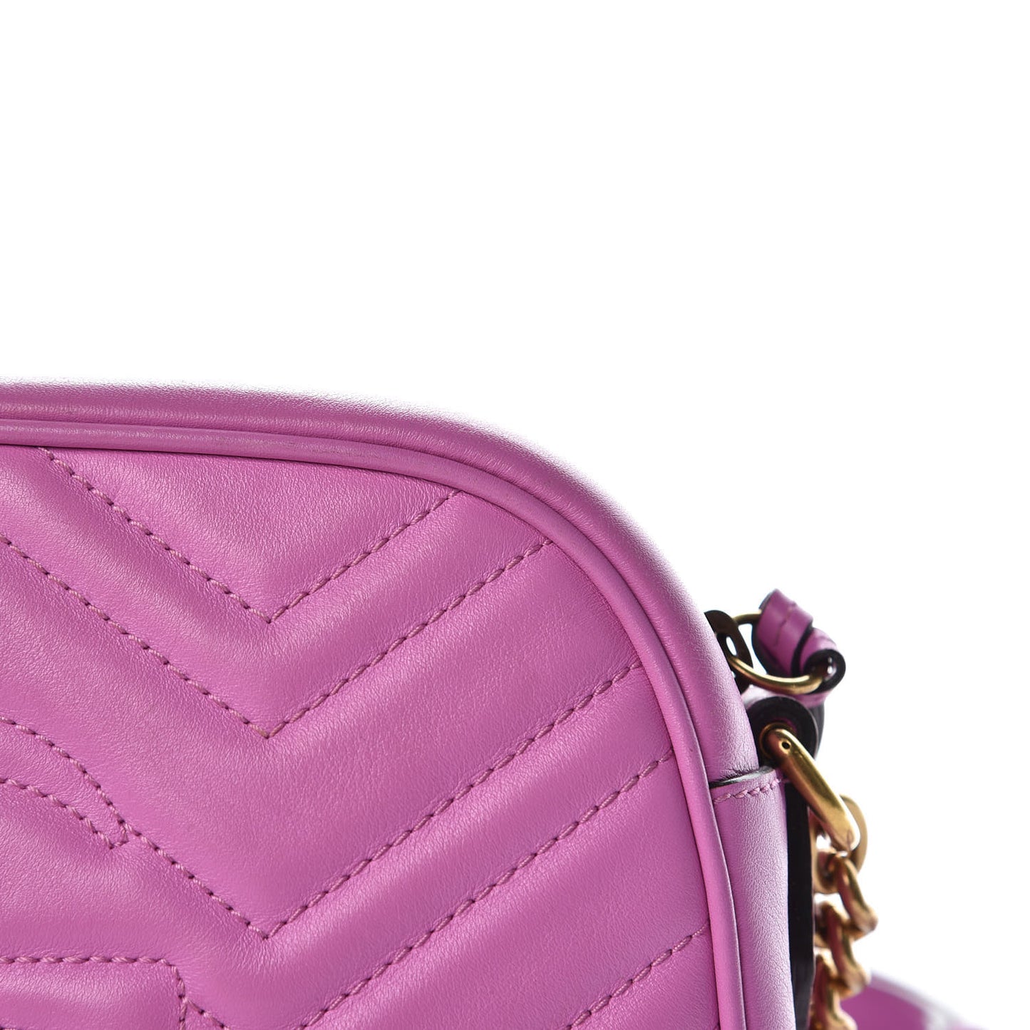 Calfskin Matelasse Small GG Marmont Chain Shoulder Bag Candy Mousse