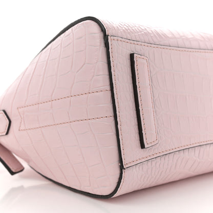 Givenchy Calfskin Crocodile Embossed Mini Antigona Pink 9 of 10
