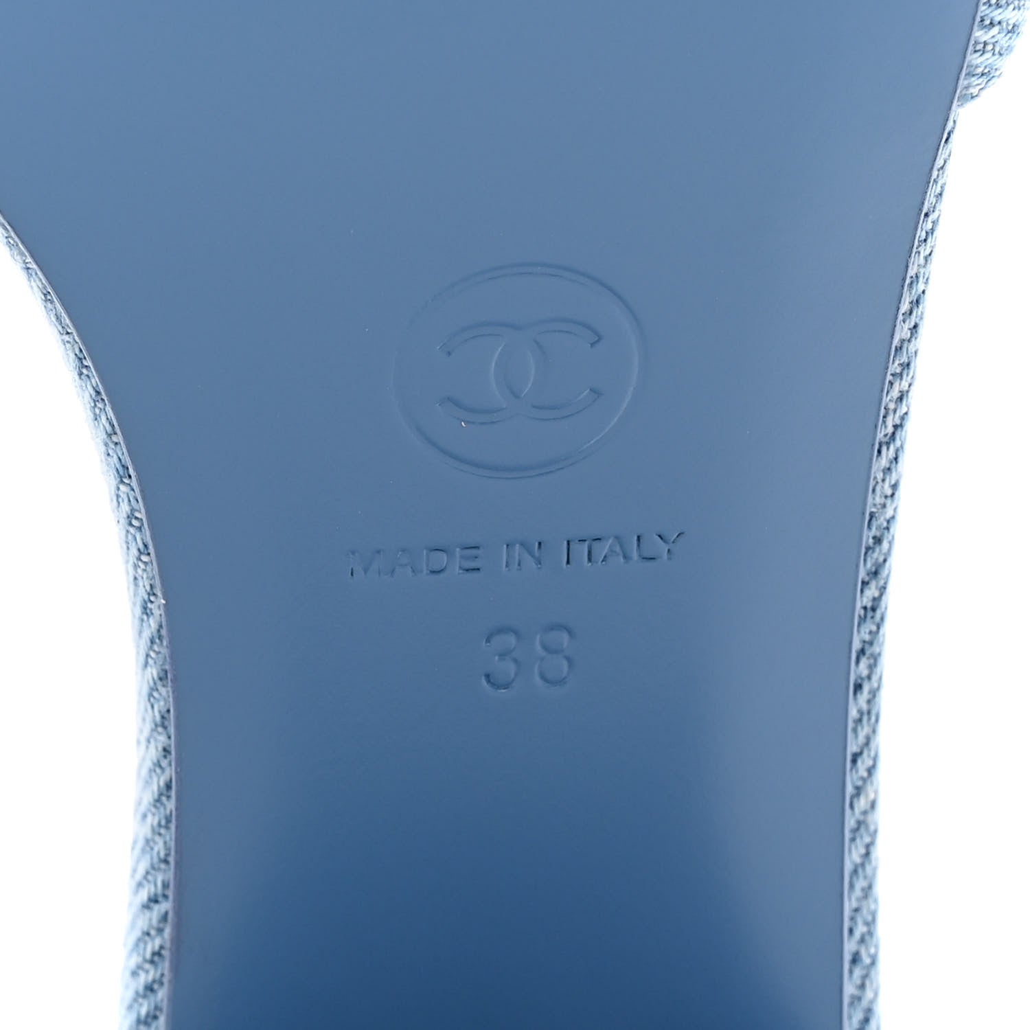 Chanel Denim Quilted Mules 38 Blue 7 of 10
