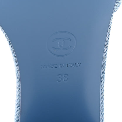 Chanel Denim Quilted Mules 38 Blue 7 of 10