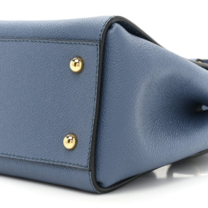 Burberry Soft Grain Calfskin Small Buckle Tote Steel Blue 7 of 14