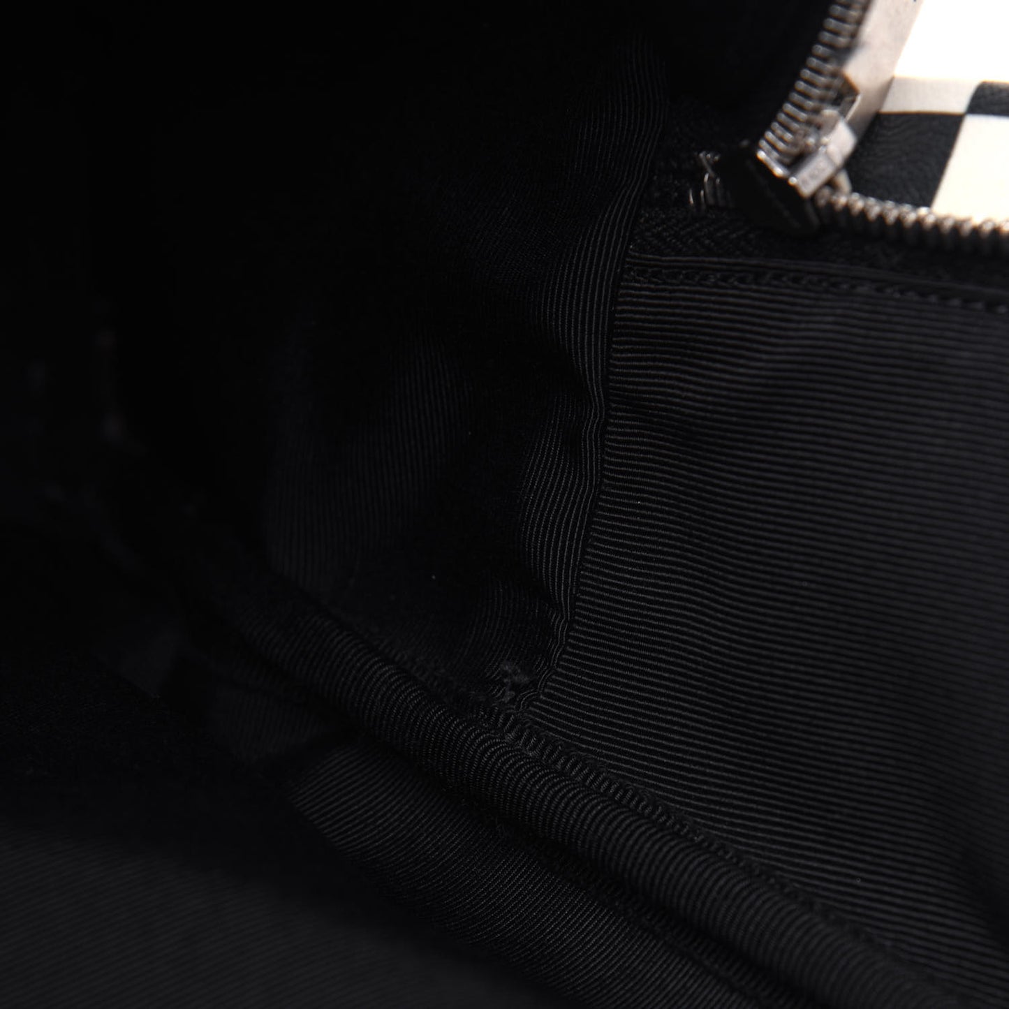 Calfskin Checked Print Hunting Backpack Black White