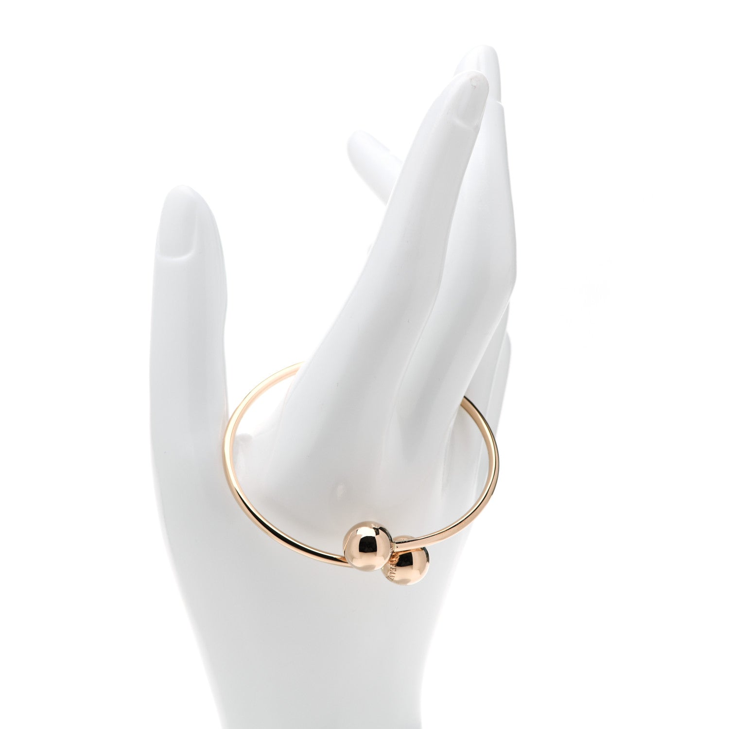Tiffany 18K Rose Gold 11mm HardWear Ball Bypass Bracelet 2 of 5