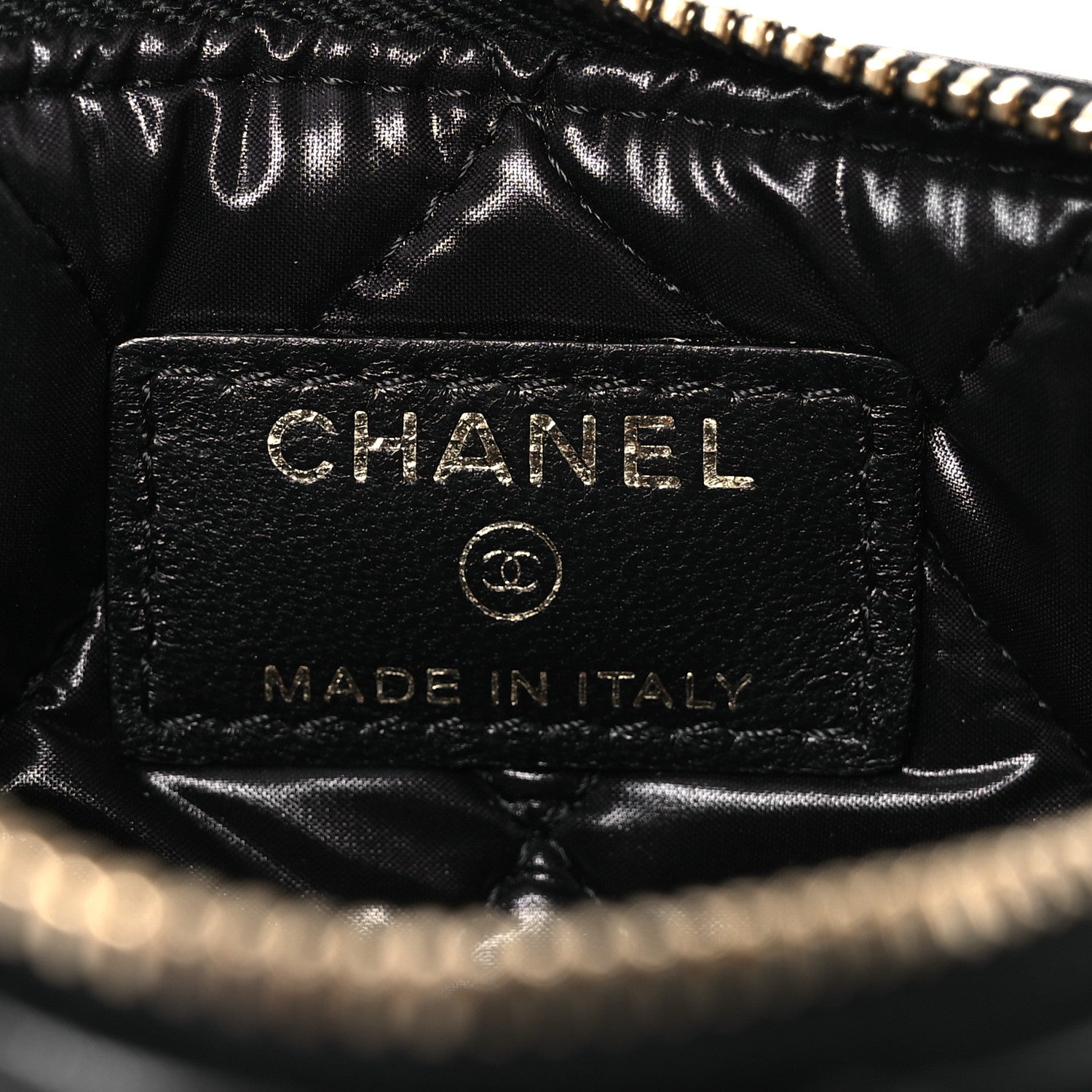 Chanel Lambskin Stitched Small Cosmetic Case Black 6 of 7