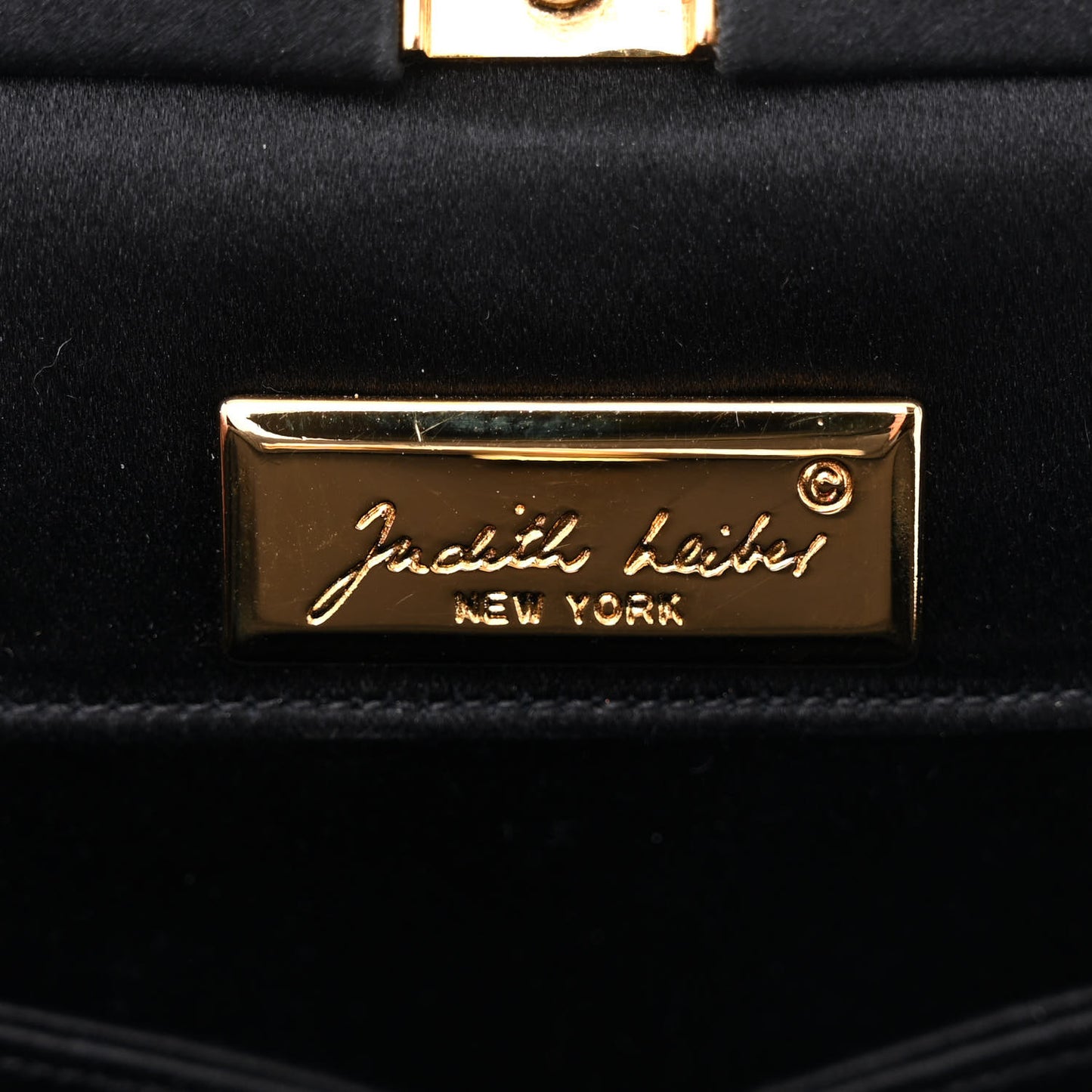 Satin Crystal Panther Clutch Black