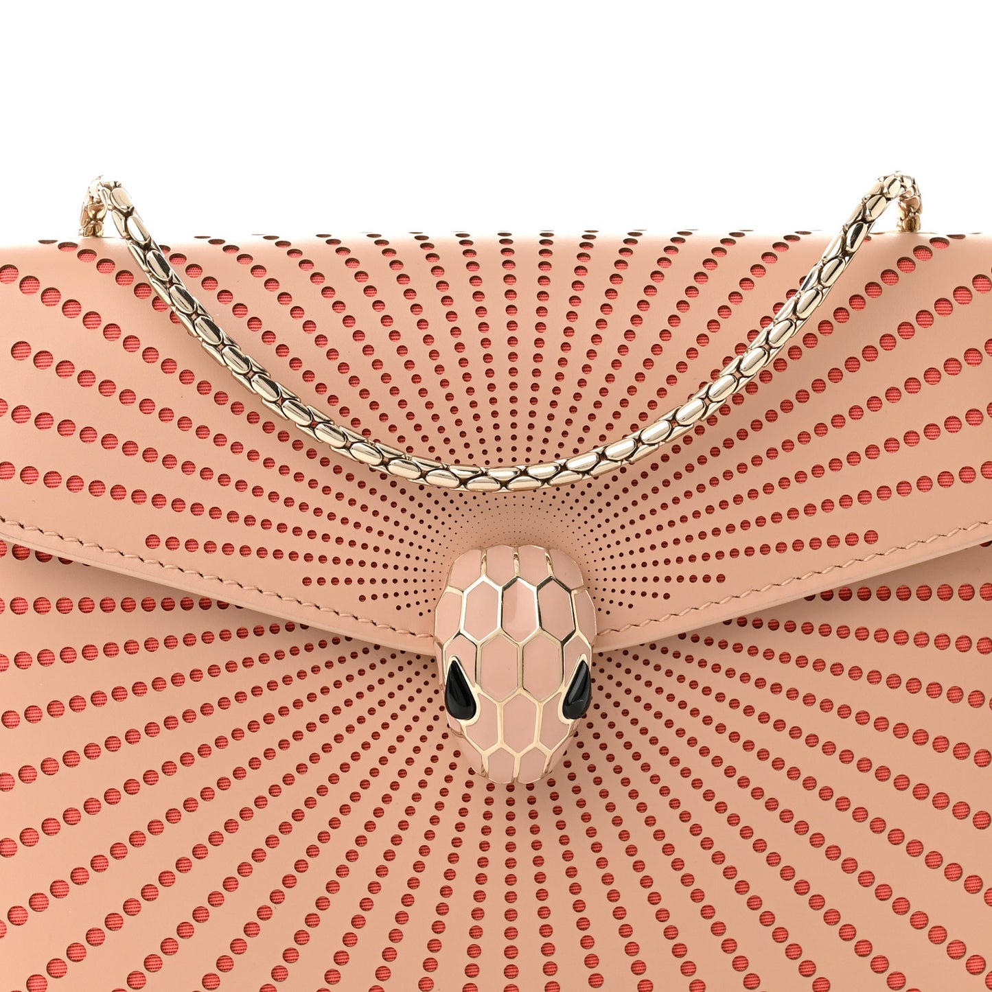 Calfskin Laser Cut Small Serpenti Forever Diamond Blast Sunshine Crossbody Bag Beige