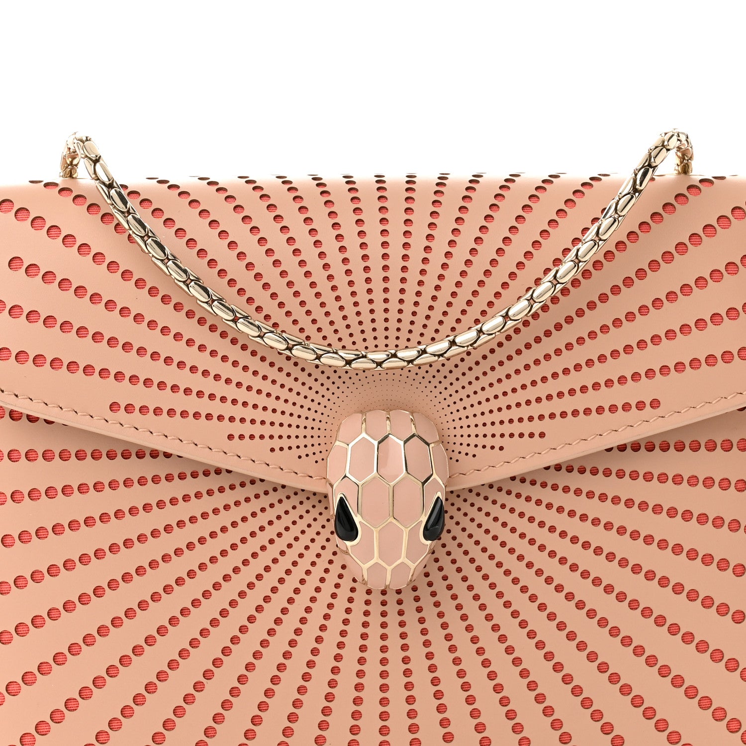 Bulgari Calfskin Laser Cut Small Serpenti Forever Diamond Blast Sunshine Crossbody Bag Beige 8 of 10
