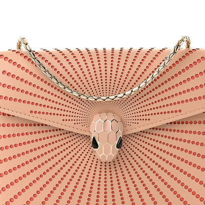 Bulgari Calfskin Laser Cut Small Serpenti Forever Diamond Blast Sunshine Crossbody Bag Beige 8 of 10