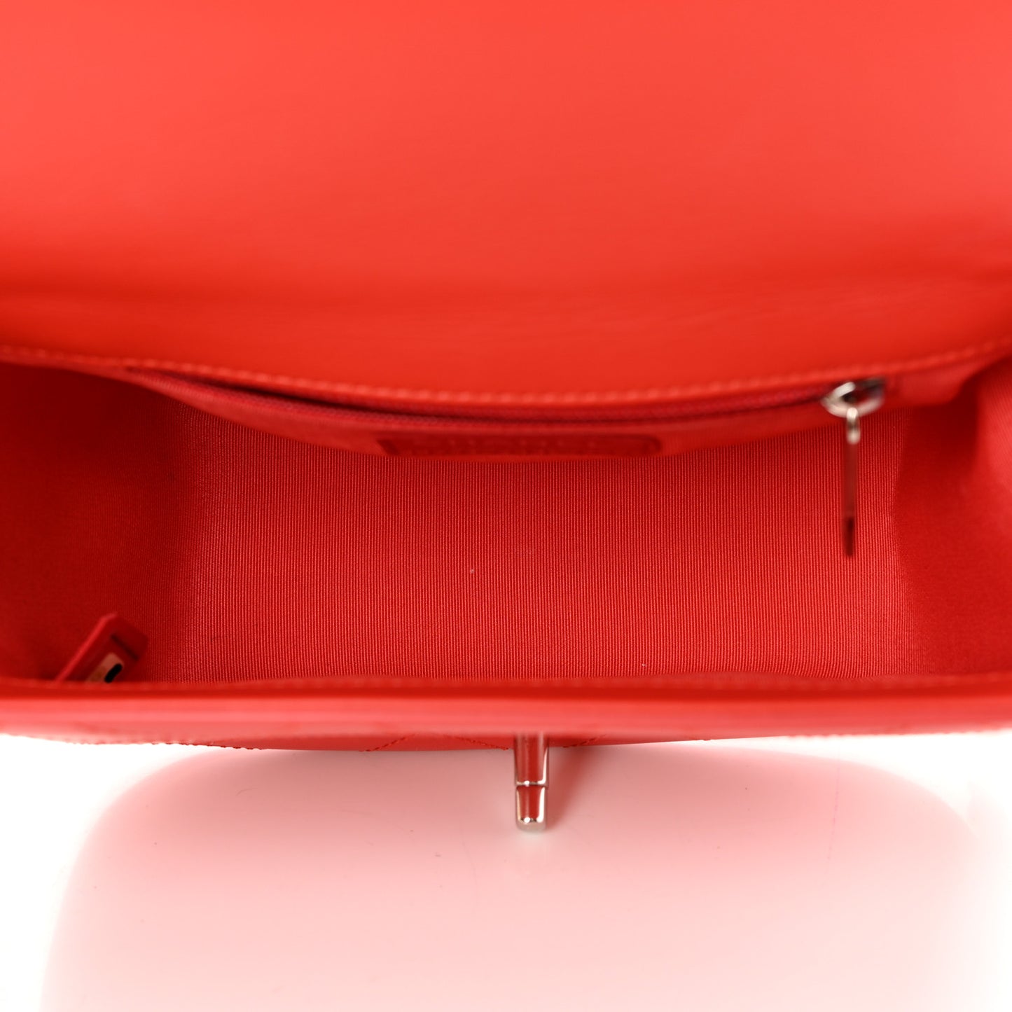 Calfskin Stitched Small Ring My Bag Flap Crossbody Red