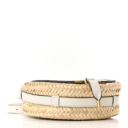 Chloe Raffia Small Grain Calfskin Small Marcie Basket Crossbody White 4 of 9