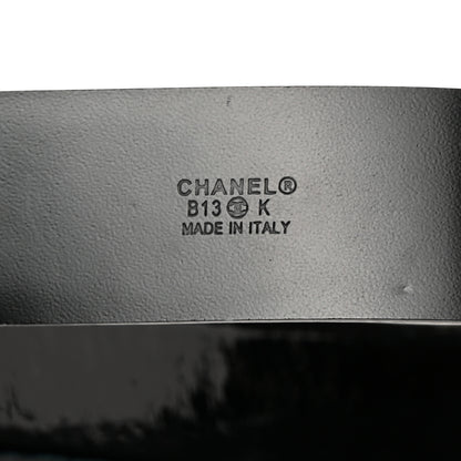 Chanel Patent Crystal Embellished Plexiglass CC Boy Belt 85 34 Black 3 of 8
