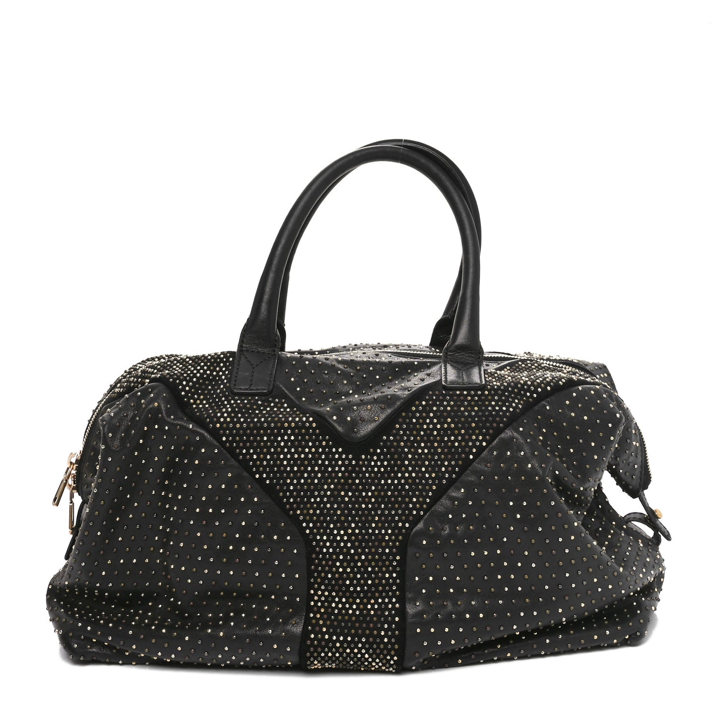 Calfskin Rock Studded Easy Sac Black