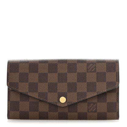 Louis Vuitton Damier Ebene Sarah Wallet NM Rose Ballerine 1 of 7