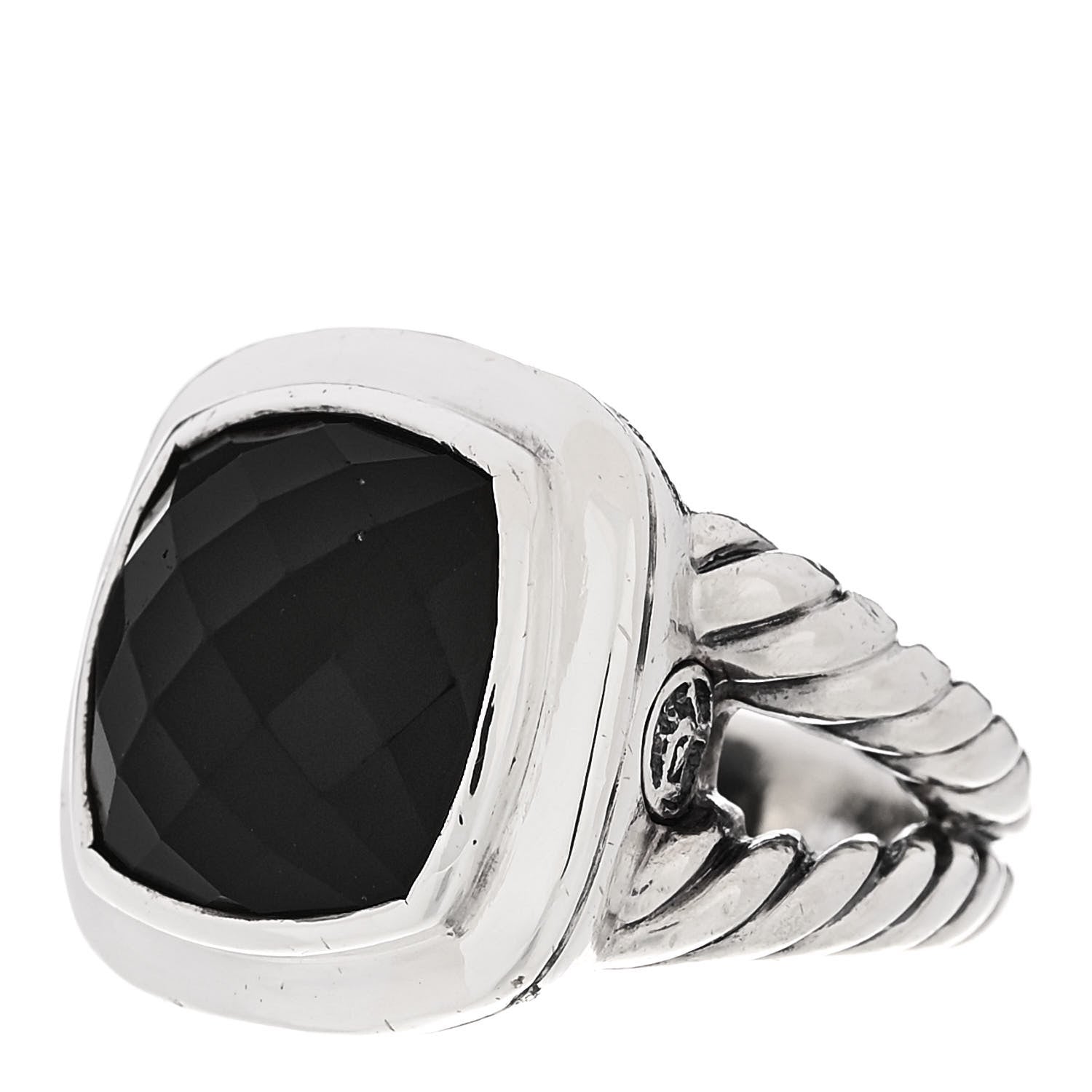 David Yurman Sterling Silver Black Onyx 14mm Albion Ring 54 6.75 3 of 5