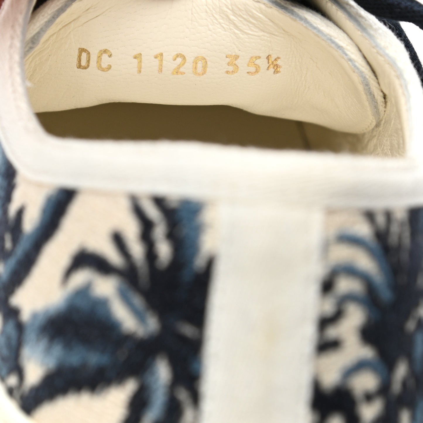 Canvas Palms Embroidered Womens Walk'N'Dior Low Top Sneakers 35.5 Indigo Blue